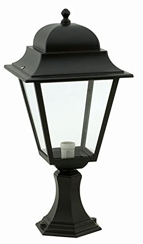Nostalgische Wegeleuchte AILEAN Schwarz 62cm IP44 E27 Sockelleuchte Außenlampe Laterne Hof Garten