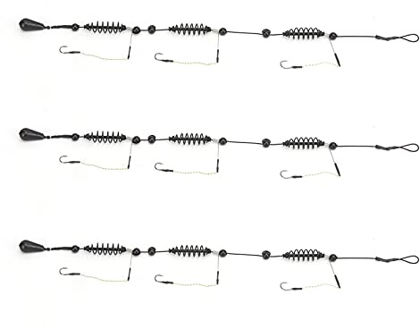 3er Set Feeder Korb f¨¹r Seefischerei, K?der K?fig mit 3 Haken, Fischerei Zubeh?r Bootangeln Strandfischen, 30g Angelk?der Korb f¨¹r professionelle Meerfischerei