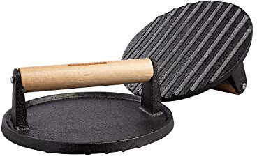 Tramontina Round Grill Press 17cm Pre-seasoned Cast Iron