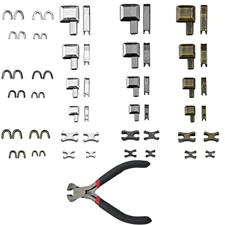 60 Pezzi Zinco Sostituzione Cerniera Zip, Set Riparazione Cerniera, Metallo Riparazione Della Chiusura Lampo, con Pinze, per Abbigliamento, Bagagli e Tende