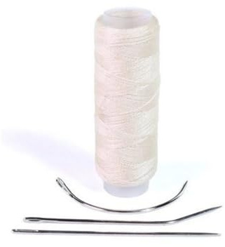 hair2heart Herramientas de extensión - Set de Tressier con aguja e hilo para el método de tejido de extensiones, para extensiones de cabello, para colocar tramas - rubio