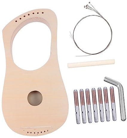 WHAMVOX 1 Satz DIY Holz Klavier Puzzle Leier DIY Leier Kinder Holz Kinder Musikinstrumente Pädagogische Handarbeit Malinstrument Harfe er Harfe Set