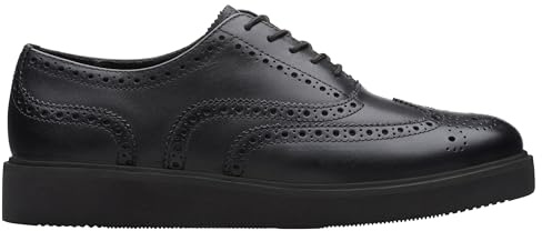Clarks Damen GlicklyBrogue2 Oxford, Black Leather, 41 EU