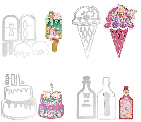 Shaker Karten Weihnachten Stanzschablonen Metall Prägeschablonen Stanzmaschine Stanzformen Eiscreme Kuchen Flasche Fee Forme DIY Scrapbooking Album dekorative Prägepapier Stanzformen Cutting Dies