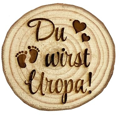 Verkündung Schwangerschaft Kühlschrankmagnet Holz kleine Baumscheibe Ankündigung Baby Geschenkidee Du wirst Uropa