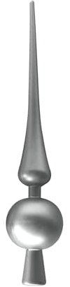 Weihnachtsbaum Spitze - 28cm Weihnachtskugel Baumspitze Matt oder Glänzend Kugelspitze - Christbaumspitze - Weihnachtsbaumspitze - Tannenbaumspitze Baumschmuck für Weihnachten, Farben:Silber Matt