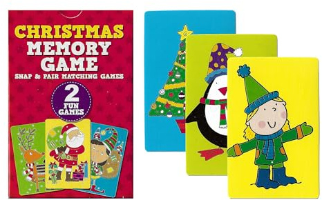 WF Graham Christmas 2-in-1 Snap & Pair Matching Memory Game - Christmas Stocking Fillers Kids, Party Bag Fillers for Kids, 2-in-1 Memory Game and Snap Cards