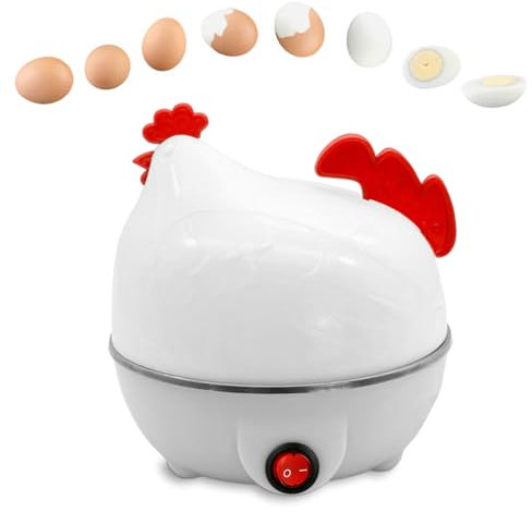 Olla de huevos, Caldera de huevo eléctrica rápida en forma de pollo, capacidad de 7 huevos, Escaladora de huevos eléctrica, caldera de huevos para huevos duros, medios y blandos Tongfeng