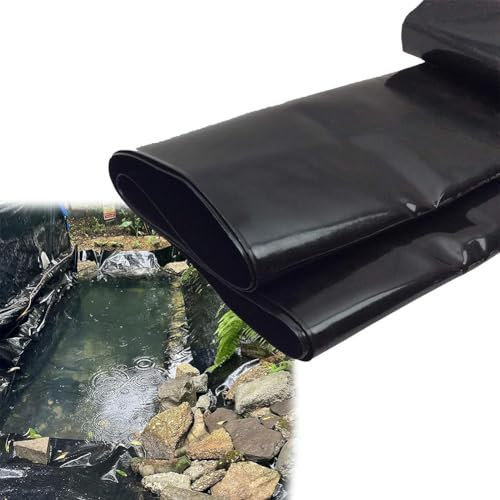 MISKYN Teichfolie,Gartenteich Teichplane,Große Fischteichfolie,Schwarze Folie Garten,Teichfolie 3X3m,Baufolie Extra Stark,Für Fischteiche,Brunnen,Wassergarten Und Wasserfall,6 * 9m