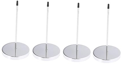 GLEAVI 4pcs Stainless Steel Menu Summons Fork and Receipt Holder Organizer for Restaurant and Office Anti-Corrosive Bill Spike with Sturdy Base Silver