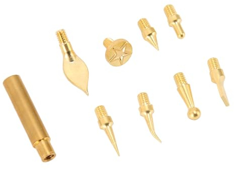 Testine di Rifinitura per Stampa 3D, 8 Punte in Ottone, 1 Connettore, per Nylon ABS PLA, Facile Rimozione con Saldatore 936