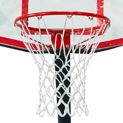 Verdickte Basketballnetze, Basketballnetz tragbar | Ersatz-Standard-Nylonnetz für Basketball-Wettbewerbe | Allwetter-Basketball-Spielnetz für den Innen- und Außenbereich für Innenhöfe und Stadien