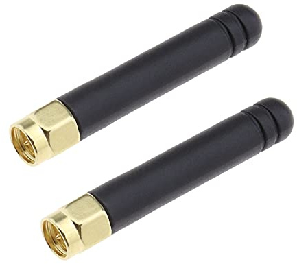 eMagTech 2 Piezas 2dBi 2,4-5,8 GHz Enrutador WLAN Tarjeta WiFi Antena de Punto de Acceso RP-SMA Conector Macho 433MHz PC TV Placa Base
