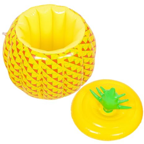 Alipis Inflatable PVC Ice Bucket Beer Holder for Pool, Portable Pineapple Shape Ice Cooler, Cold-Resistant Floating Beer Holder for Outdoor Party and Swimming
