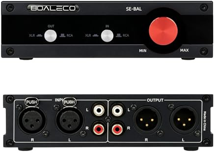 SE-BAL - Interruttore audio RCA XLR 2-IN-2-OUT HiFi bilanciato Stereo Audio Switcher, Premium Selector Splitter Box con regolatore del volume