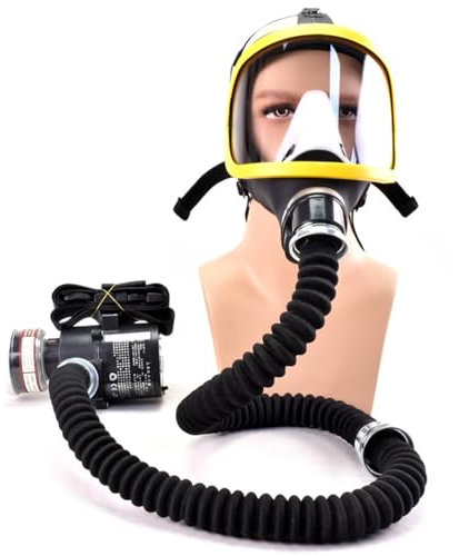 funifuni Système électrique d'alimentation en air à flux constant - Respirateur à gaz chimique complet pour pesticides, filtres en silicone, soudure de laboratoire, peinture résistante