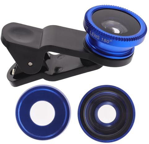 KITANDOVE Handy Kamera Super Weitwinkel Makro Und Fischaugenlinse Für Smartphones Kompatibel Mit iPhone x Blaue Farbe