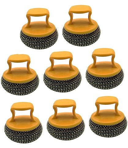 FRCOLOR Cepillo De Limpieza De Cocina 8 Piezas Bola De Acero Desmontable, Cepillo Portátil Multifuncional para Ollas y Sartenes, Herramienta Resistente para Limpieza Doméstica Diaria