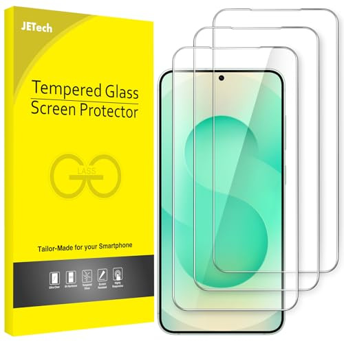 JETech Schutzfolie für Samsung Galaxy S25 Plus, 3 Stück | HD Klar, Face ID Kompatibel, Kratzfestes Gehärtetes Glas, Einfache Installation
