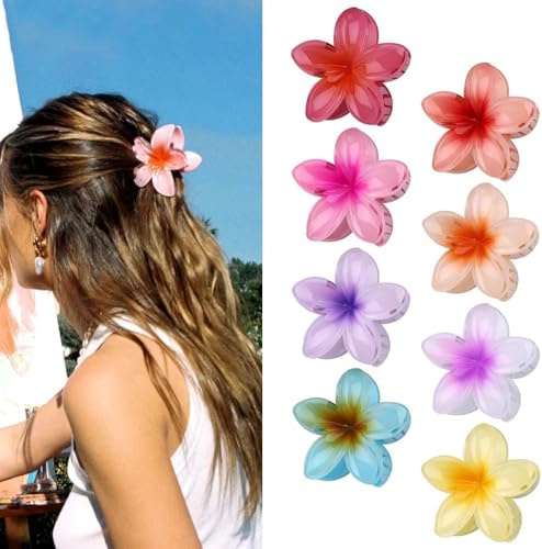 8 Stück Blumen Haarspangen, With 9 StückNahtlose Haarspange Kein Verbiegen Rutschfest Haarklammern, Bunt Blumen Haarschmuck Für Damen Haarstyling Make Up