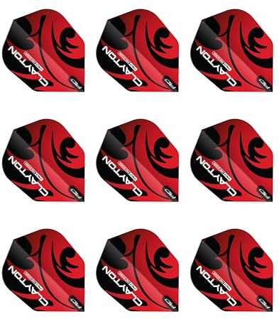 Red Dragon Darts professionell spelare Jonny Clayton Hardcore form nr. 6 extra tjocka – 100 mikron – pilflygningar 3 uppsättningar per förpackning (totalt 9 pilflygningar)