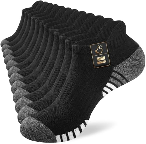 SockWaddles Running Socks for Men Women, 6/10 Pairs, Cotton Ankle Trainer Socks