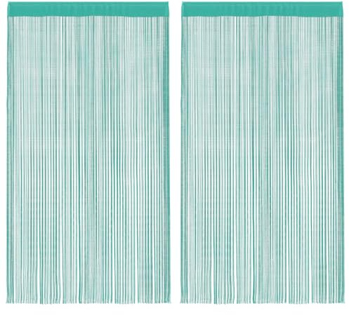 vidaXL Fadenvorhänge 2 STK. Türkis 100x250 cm