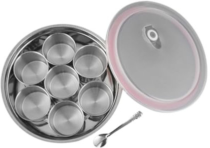 Cabilock Spice Storage Jars Stainless Steel Canisters Large Opening Airtight Condiment Pots for Kitchen Organization