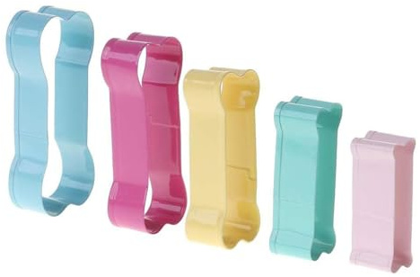 Cortador de galletas de hueso de perro, 5 moldes coloridos de acero inoxidable, herramienta de manualidades para niños, suministros para hornear para aperitivos caseros
