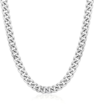SEFORICO Collier Homme Chaine Cubaine (Argent Vergoldé, 10mm), Anti-Décoloration Robuste (18/20/22/24) - Cadeau Anniversaire pour Hommes/Adolescents (Hip-Hop, avec Boîte Cadeau)