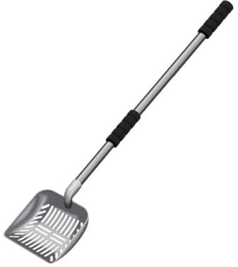 Pala de arena para mascotas, manual, mango largo, cuchara profunda, colador de limpieza, reutilizable, para tareas domésticas