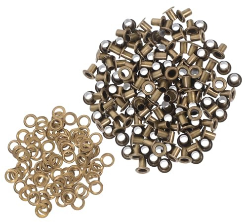 Alipis Metallösen 100 Stück 4x8x7mm Vintage Messing Hohlnieten für Kleidung Schuhe Selbstgemacht Bastelarbeiten