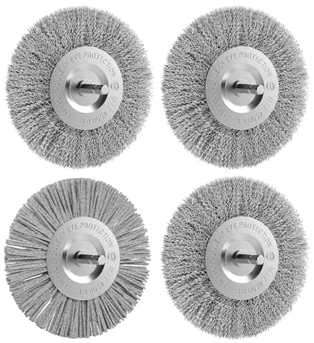 Ersatzbürsten für TaskStar Fugenreiniger, 4-teilig Unkrautbürste inkl. 3x Stahldrahtbürste & 1x Nylonbürste, 110mm Fugenbürste Zubehör für Elektrische Fugenreiniger, Terrassenreinigung & Gartenpflege