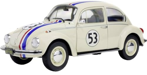 Solido- Aucun Volkswagen Beetle 1303 Herbie-1974-Echelle 1/18, 421184040, Beige, 22 X 8,5 X 11