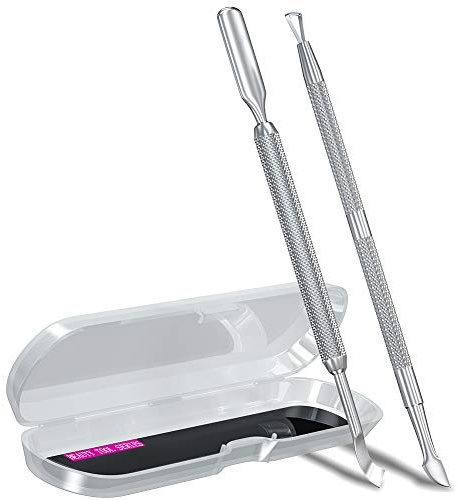 Cuticle Trimmer with Cuticle Pusher - Cuticle Cutter Nipper Clipper Dead Skin Remover Scissor Plier Durable Manicure Pedicure Tools for Fingernails and Toenails (silver)