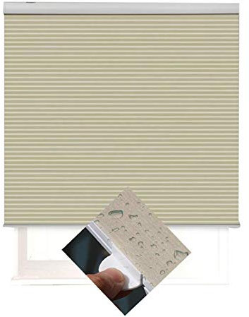 RONGJJ Plissee Wabenplissee Wasserdicht Wabenplissee Mit, Blackout Schnurlos Innenseite Crushed Optik Faltrollo Licht Mehrfarbig Optional, Anpassbar (Color : Brown, Size : 60x180cm), Brown, 105x80cm