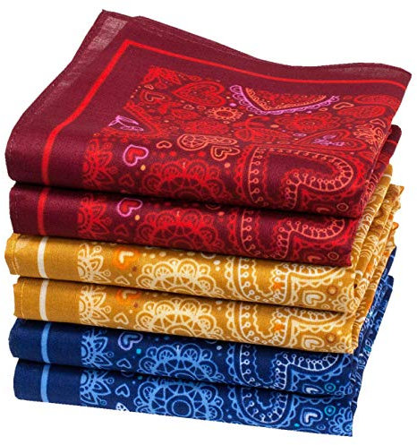 merrysquare - Feine Stofftaschentücher mit Herzmotiv - Modell AGAPE - Mittelgroß 35cm x 35cm - 6 Stück - 100% Baumwolle