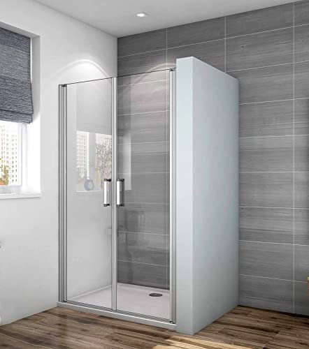 Acezanble Duschtür 90cm Nischentür Duschabtrennung Dusche ESG Glas H185cm