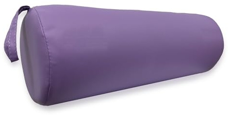 QUIRUMED Cojín Rodillo, 55 x 20 cm, color Morado, Polipiel, Ergonómico, Relleno de espuma, para Yoga, para Fitness, para Masaje