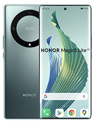 HONOR Magic5 Lite 5G Handy, Smartphone Akku 5100 mAh, gebogenes AMOLED Display 120 Hz, dünn und leicht, Dreifachkamera 64 MP, grün, 6 Plus 128 GB, Dual SIM, Android 12
