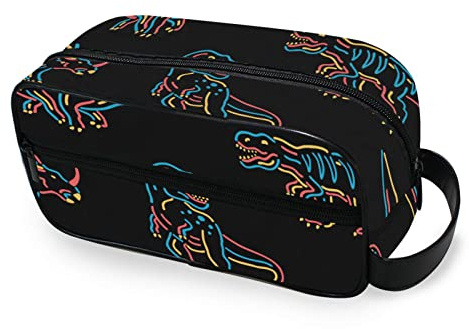 Moyyo Hand Draw Dinosaurs Toiletry Bag Waterproof Travel Wash Bag Spacious Hanging Toiletries Bag Gym Shower Shaving Bag Cosmetic Organizer Makeup Bag Toiletry Bag for Women Men Girls Boys