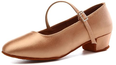 HIPPOSEUS Donne Scarpe da Ballo da Sala in Raso Punta Chiusa Latina Salsa Tango Scarpe da Ballo Standard Tacco 3.5 cm,Model A018,EU 38.5