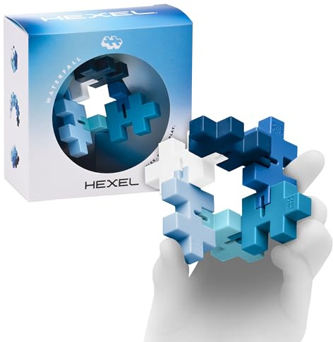 PLUS PLUS - HEXEL Waterfall - Fidget, Byggklossar, Bygga, Utvecklande leksaker för barn, STEM, STEAM, Producerat i Danmark