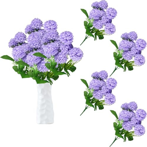 astylishome Artificial Flowers Outdoor 36 Pcs Simulation Bouquet Hydrangea with Stems Fake Hydrangeas Flower for Home Wedding Decor DIY Floral Decoration with Beauty of Nature 0503
