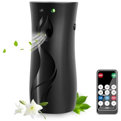 Automatic Air Freshener Spray Dispenser, Wall/Standing Battery Powered Fragrance Sprays, Perfume Dispenser Multiple Time Scent Release Settings for Home Office Hotel, Black