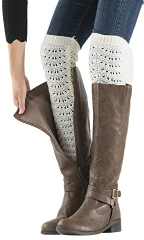 Stulpen für Damen Stricksocken Leg Warmers Legwarmers Longlegs Socken Beinwärmer Ballett Y2k Beinstulpen Kniestrümpfe Trachtensocken Weiße Weihnachtsstrümpfe