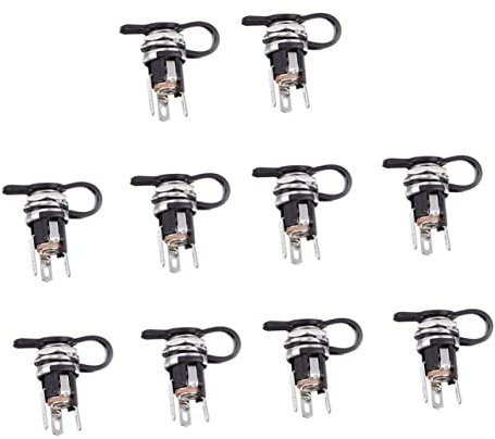 Veemoon 10stücke Dc-Adapter Metall-dc-Steckdose Langlebige Für Zuhause Mit Wasserdichter Abdeckung Für Verschiedene Elektronische Geräte