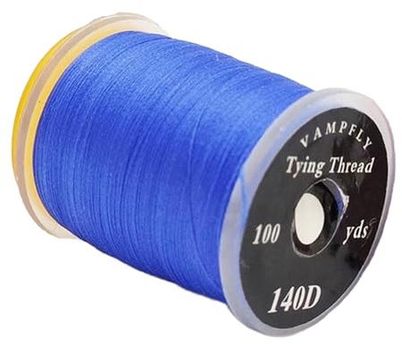 kowaku Fil de Montage pour Mouches, Fournitures pour Appâts Secs et Humides, Buzzers, Fil de Pêche Tressé 140D, Bleu foncé