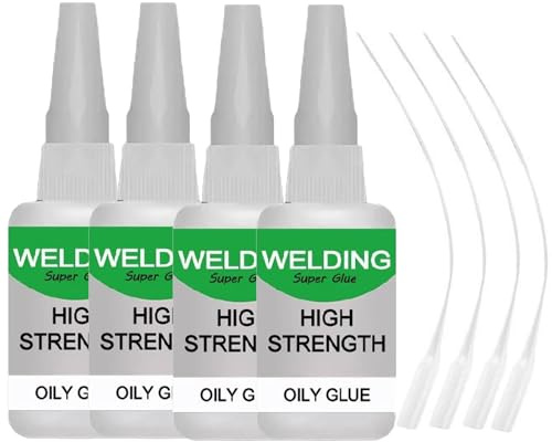 4PCS Uniglue Universal Super Glue,Welding High-Strength Oily Glue,Mighty Instant Glue,Fast Repair and Curing for Metals,Plastics,Jade Etc