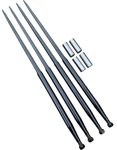 Set 4x Frontladerzinken 1100mm 4x Einschweißbuchsen Ballenzinken Zinken für Frontlader 110cm M22X1,5